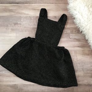 Black and Sparkled Dress Buttoned Overall